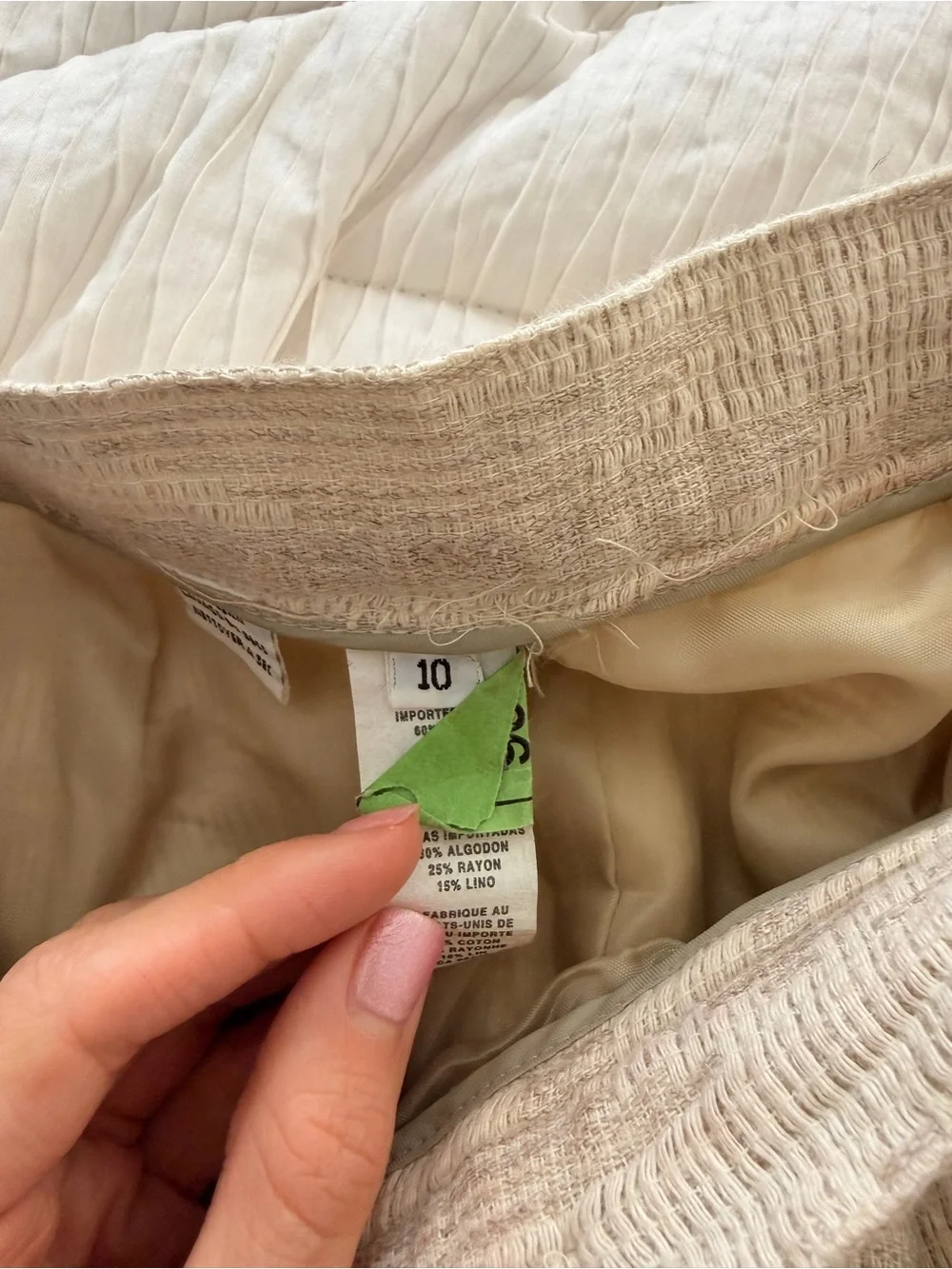 Vintage Christian Dior Suit Set Women's Beige Cropped Fringe Jacket & Trousers